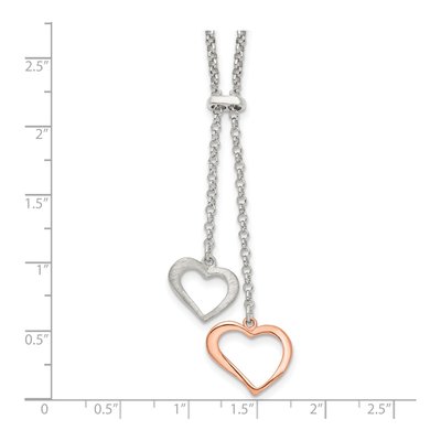Sterling Silver 2-Heart Necklace – view 5