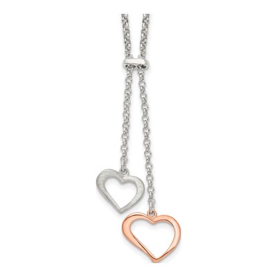 Sterling Silver 2-Heart Necklace