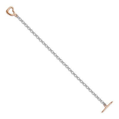 Gold-Plated Sterling Silver Rolo Heart Bracelet – view 3