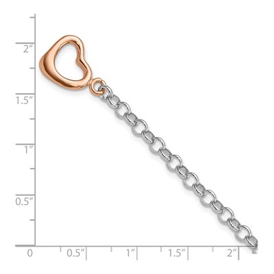 Gold-Plated Sterling Silver Rolo Heart Bracelet – view 4