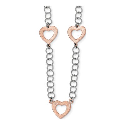 Sterling Silver Hearts Pendant Necklace