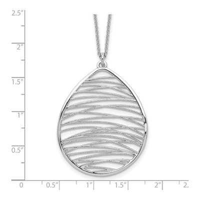 Sterling Silver Rhodium-Plated Necklace, 16.5in +1.75in – view 4
