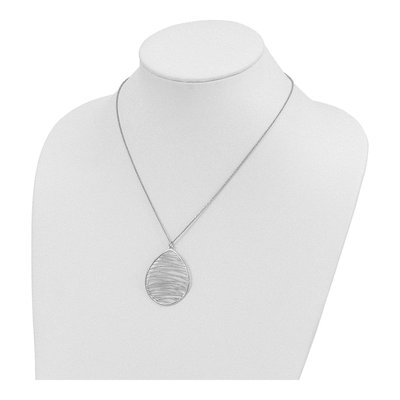 Sterling Silver Rhodium-Plated Necklace, 16.5in +1.75in – view 5