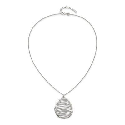 Sterling Silver Rhodium-Plated Necklace, 16.5in +1.75in – view 6