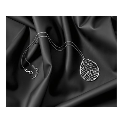 Sterling Silver Rhodium-Plated Necklace, 16.5in +1.75in – view 8