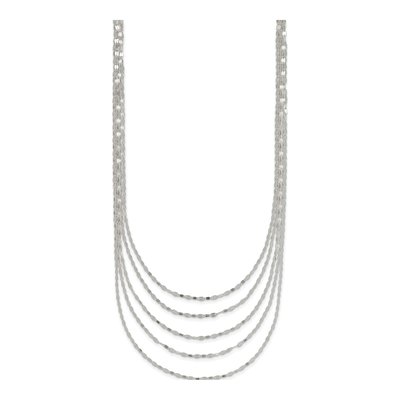 Sterling Silver 5-Strand Flat Link Necklace – view 3
