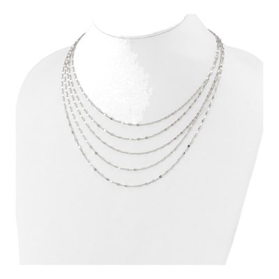 Sterling Silver 5-Strand Flat Link Necklace – view 5