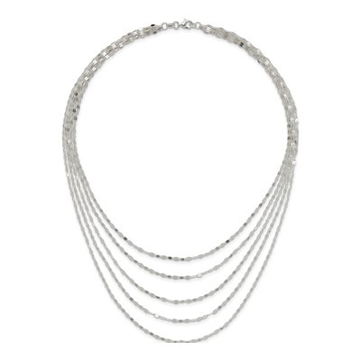Sterling Silver 5-Strand Flat Link Necklace – view 6