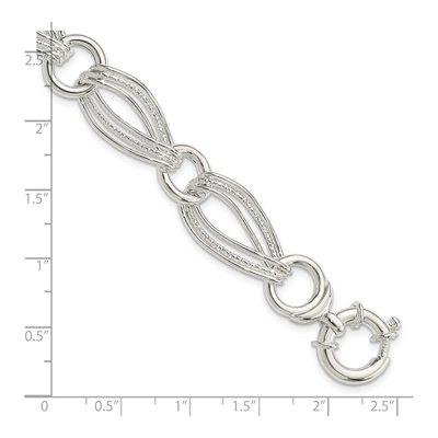 Sterling Silver Handmade Hollow Fancy Link Chain Bracelet – view 4