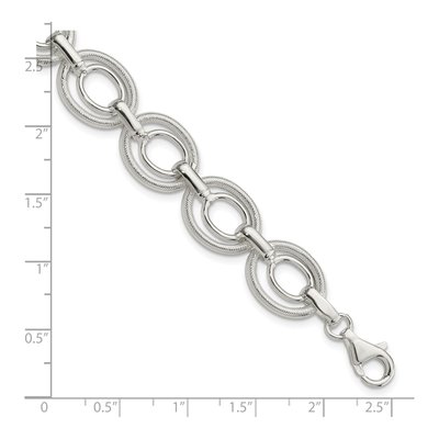 Sterling Silver Handmade Hollow Fancy Link Chain Bracelet – view 4