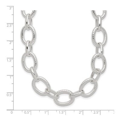Sterling Silver Fancy Link Toggle Necklace – view 4
