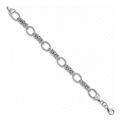 Sterling Silver Textured Fancy Link Bracelet – view 2