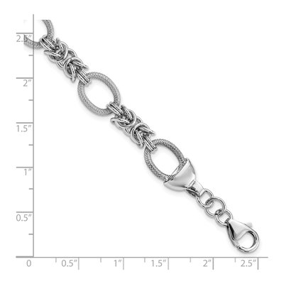 Sterling Silver Textured Fancy Link Bracelet – view 3