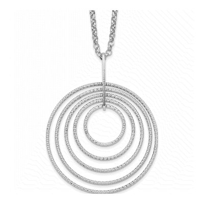 Sterling Silver Multi-Circles Pendant Necklace