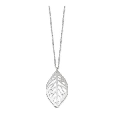 Sterling Silver Cut-Out Leaf Pendant Necklace – view 3