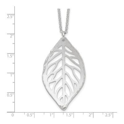 Sterling Silver Cut-Out Leaf Pendant Necklace – view 4