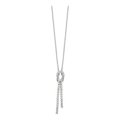 Sterling Silver CZ Knotted Snake Necklace – view 3