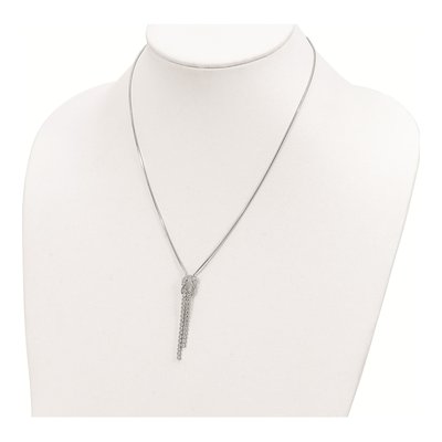 Sterling Silver CZ Knotted Snake Necklace – view 4