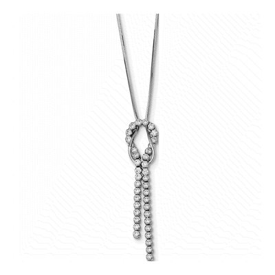 Sterling Silver CZ Knotted Snake Necklace