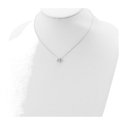 Sterling Silver CZ Bezel Necklace, 16 in – view 4
