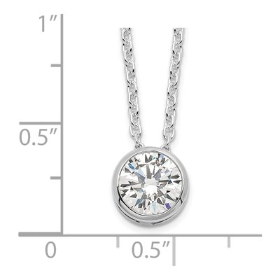 Sterling Silver CZ Bezel Necklace, 16 in – view 5