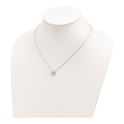 Sterling Silver CZ Bezel Pendant Necklace – view 3