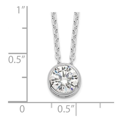 Sterling Silver CZ Bezel Pendant Necklace – view 4