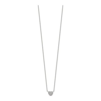 Sterling Silver CZ Heart Necklace – view 3