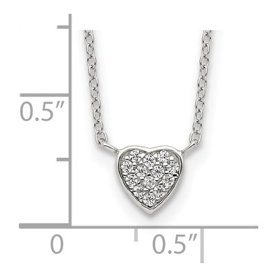 Sterling Silver CZ Heart Necklace – view 4