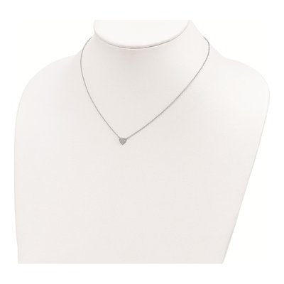 Sterling Silver CZ Heart Necklace – view 5