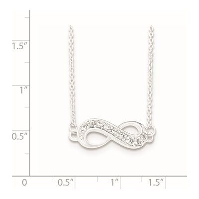 Sterling Silver CZ Infinity Pendant Necklace – view 4