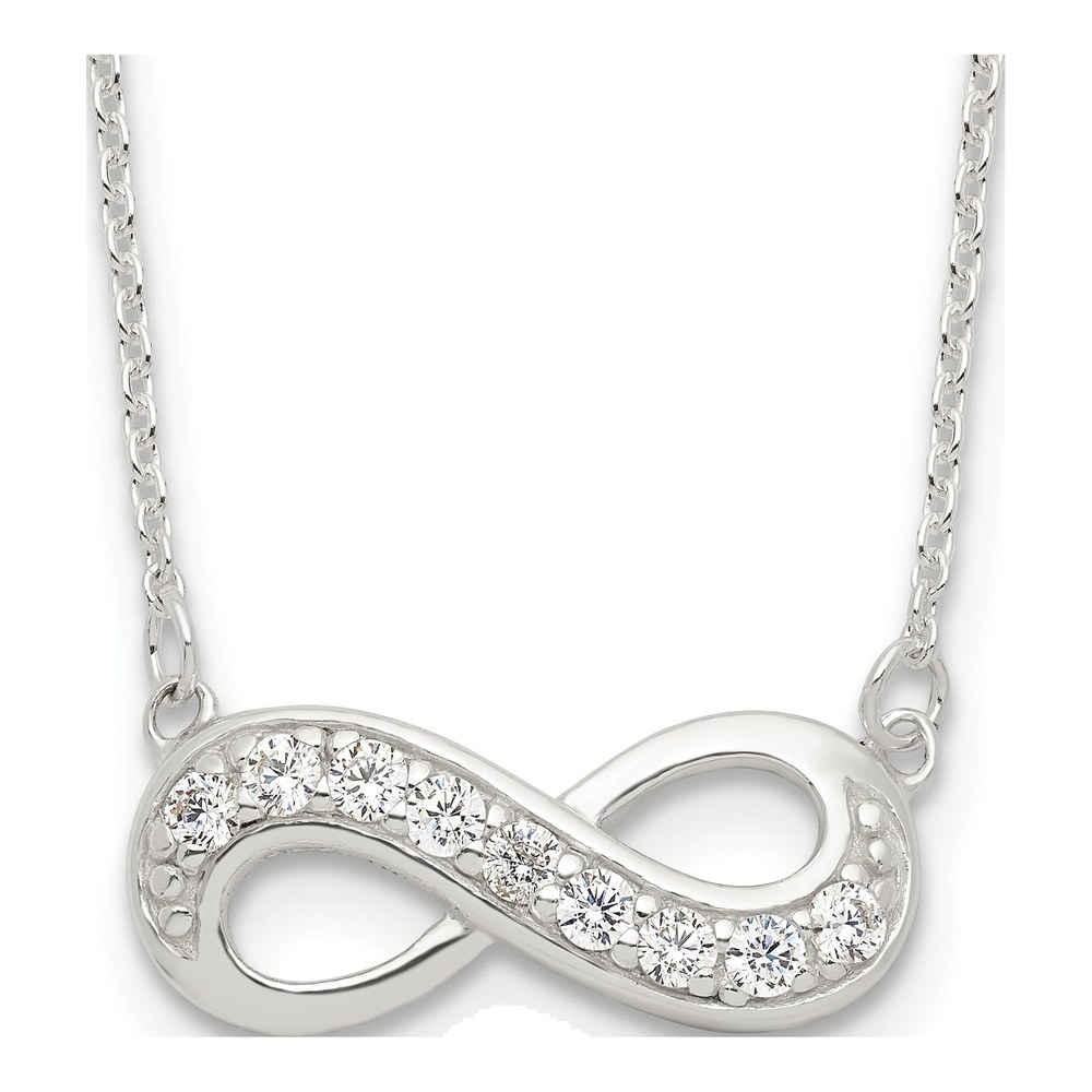Sterling Silver CZ Infinity Pendant Necklace