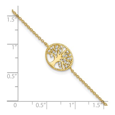 Gold-Plated Sterling Silver CZ Tree Bracelet – view 3