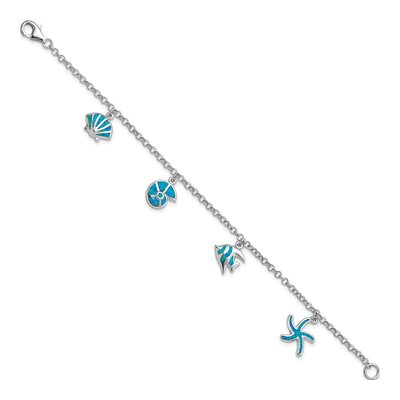 Sterling Silver Opal Fish Shells Bracelet – view 2