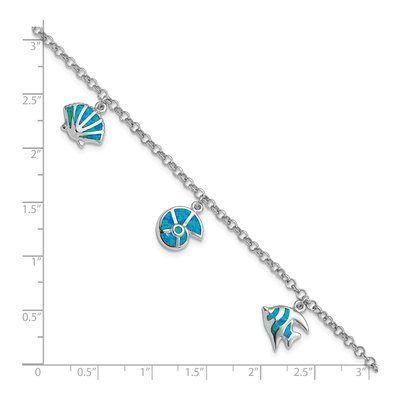 Sterling Silver Opal Fish Shells Bracelet – view 3