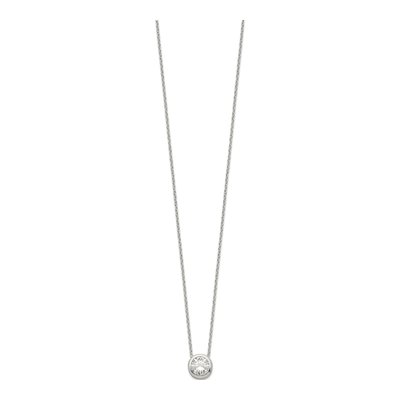 Sterling Silver CZ Bezel Pendant Necklace – view 3