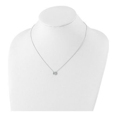 Sterling Silver CZ Bezel Pendant Necklace – view 5