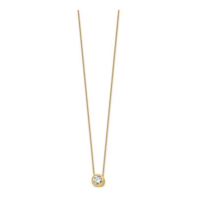 Gold-Plated Sterling Silver CZ Pendant Necklace – view 3
