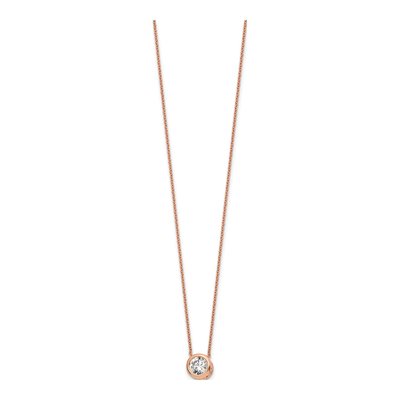 Rose Gold-Plated Sterling Silver CZ Pendant Necklace – view 3