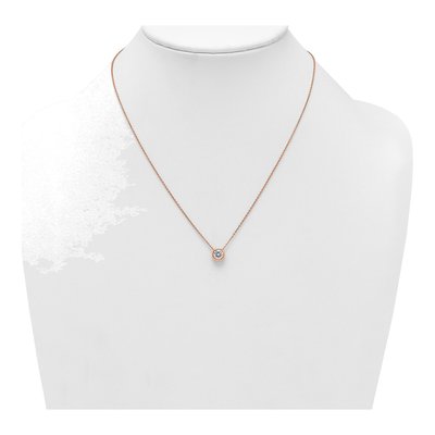 Rose Gold-Plated Sterling Silver CZ Pendant Necklace – view 4