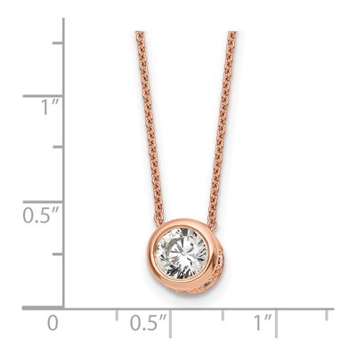 Rose Gold-Plated Sterling Silver CZ Pendant Necklace – view 6