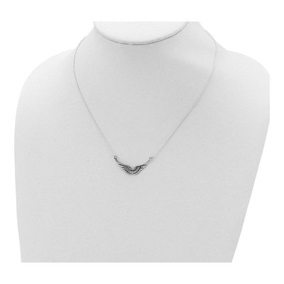 Sterling Silver Antiqued Wings Pendant Necklace – view 5