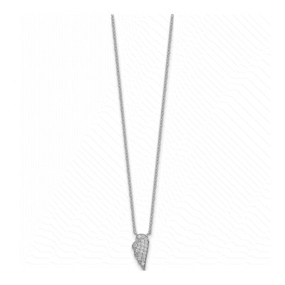 Sterling Silver CZ Wing Pendant Necklace – view 3
