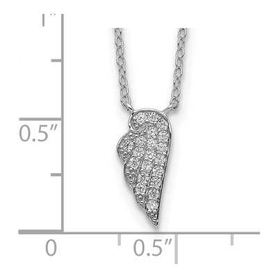 Sterling Silver CZ Wing Pendant Necklace – view 4
