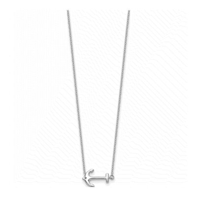 Sterling Silver Anchor Pendant Necklace – view 3