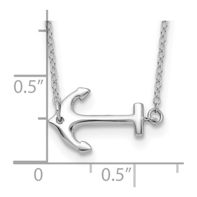 Sterling Silver Anchor Pendant Necklace – view 4