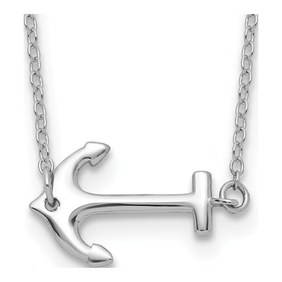 Sterling Silver Anchor Pendant Necklace