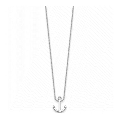 Sterling Silver Anchor Pendant Necklace – view 3