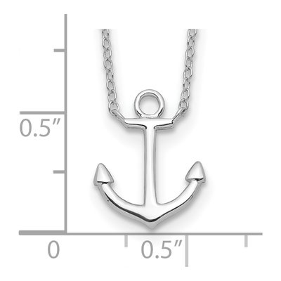 Sterling Silver Anchor Pendant Necklace – view 4