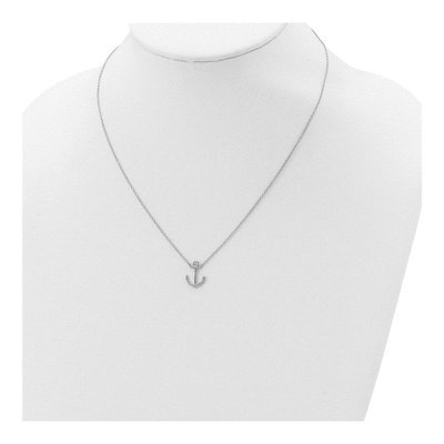 Sterling Silver Anchor Pendant Necklace – view 5